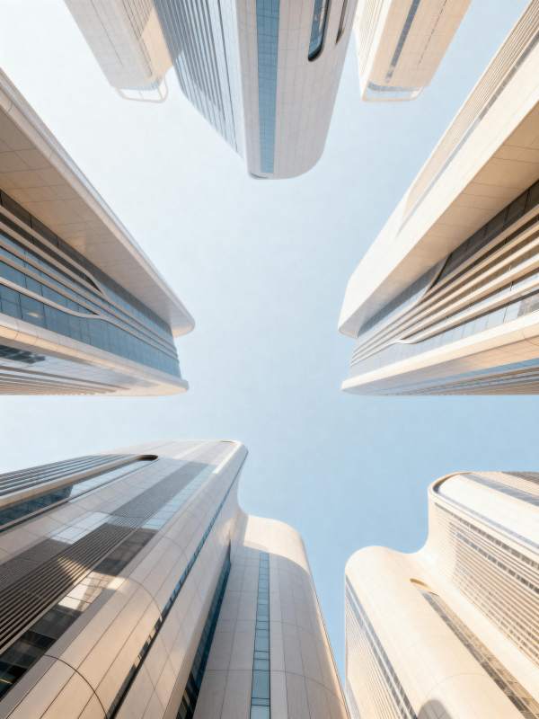 仰望摩天大楼图片