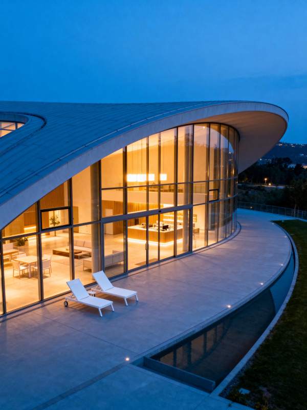 现代弧形玻璃豪宅图片