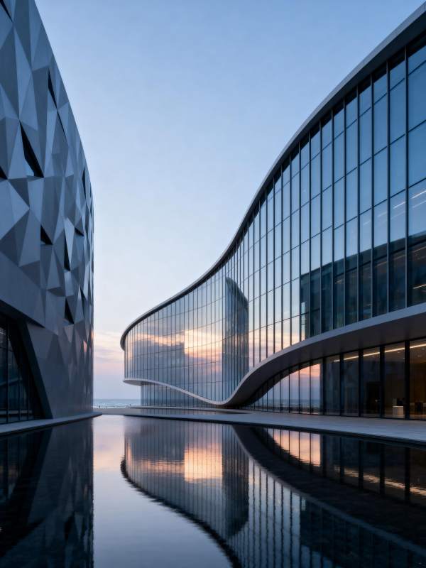 现代建筑倒影图片