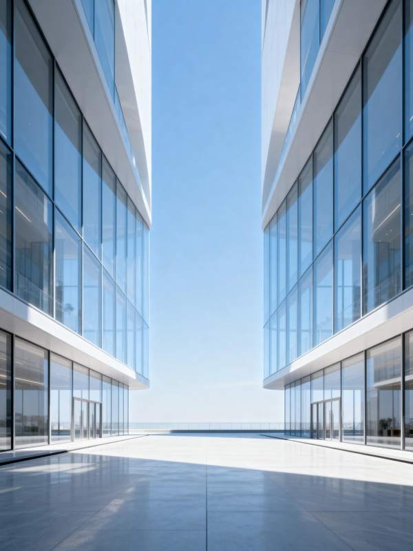 现代建筑玻璃走廊图片