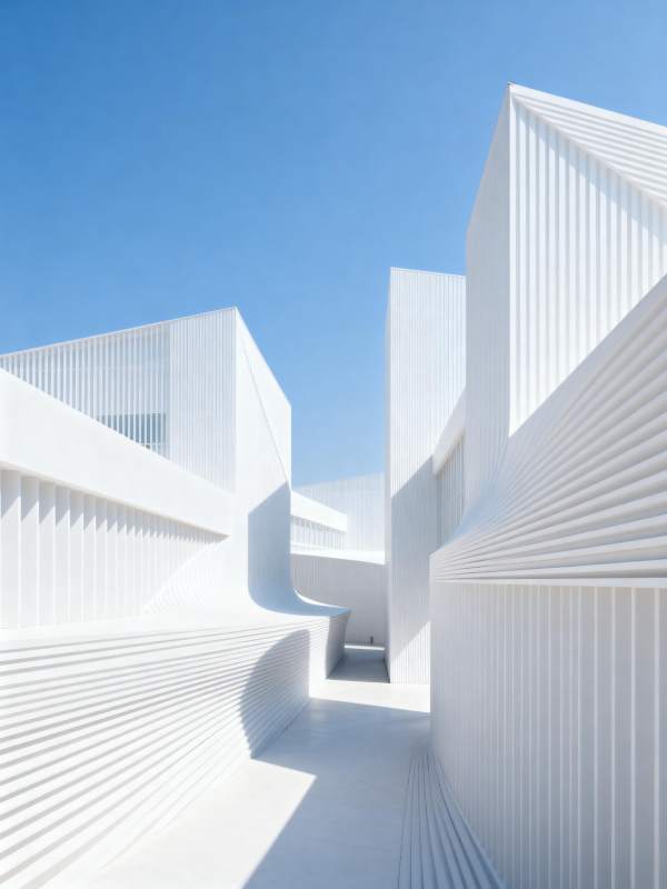 白色建筑群图片