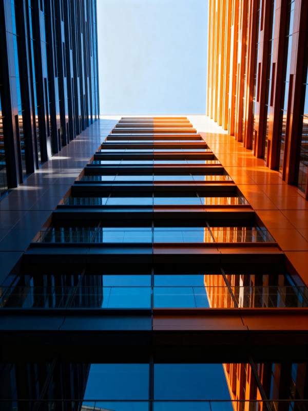 光影交错的建筑长廊图片