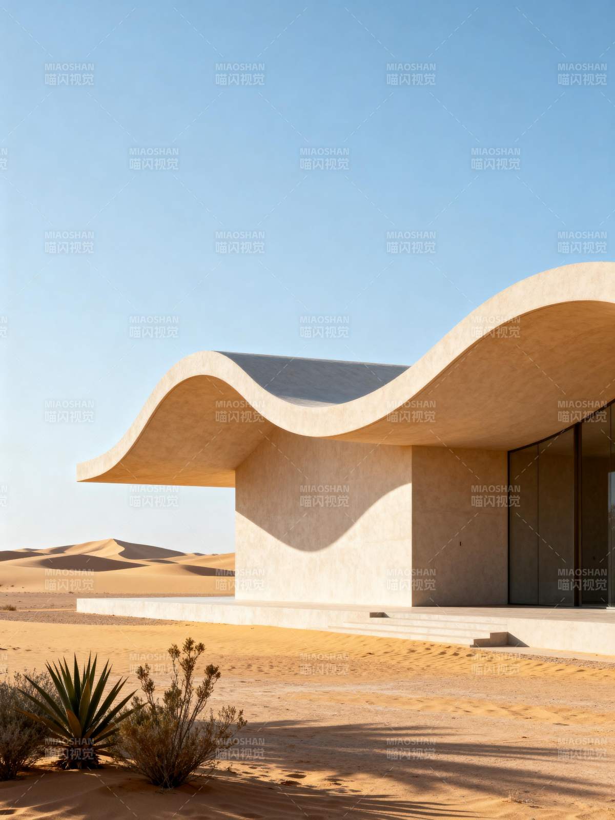 沙漠中的波浪建筑图片
