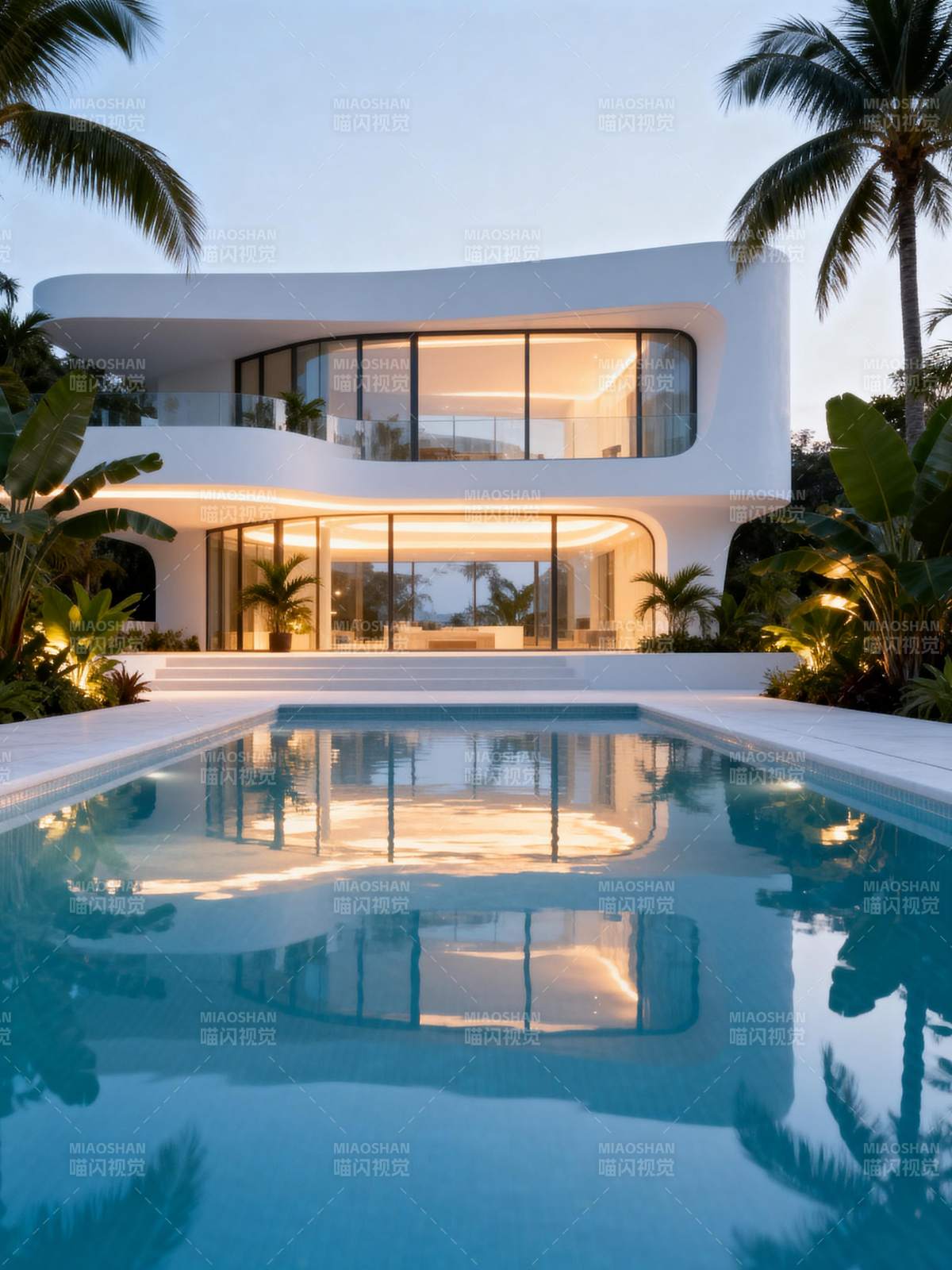 现代泳池豪宅图片