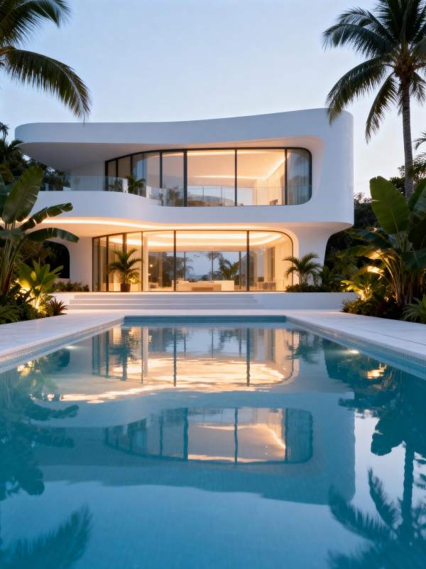 现代泳池豪宅图片