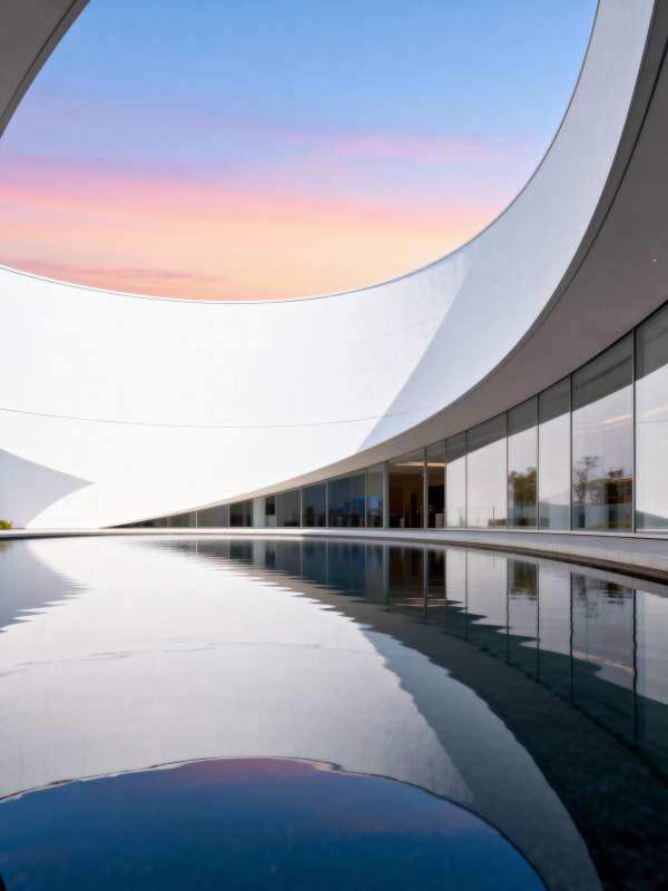 弧形天窗映水景图片