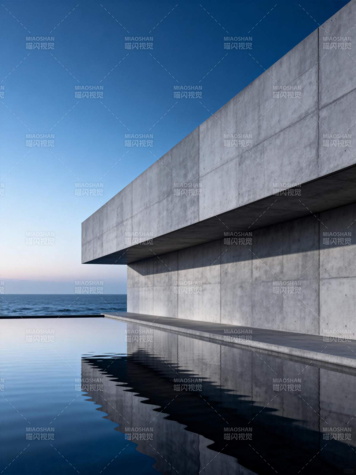 海天一色的现代建筑图片