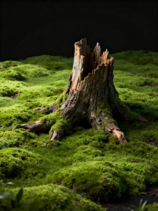 古树残躯覆青苔图片