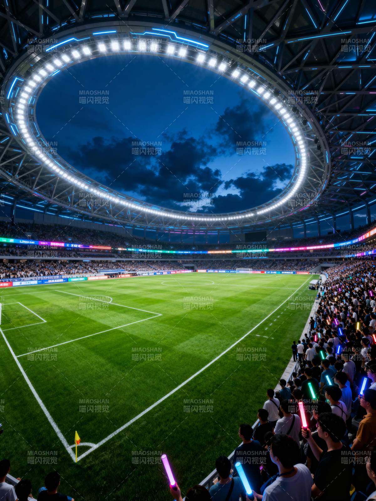 夜幕下的足球盛宴图片