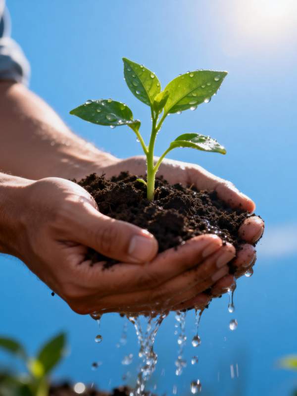 呵护新生绿芽图片