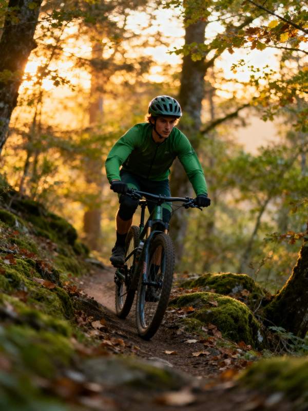 林间骑行 秋日追光图片