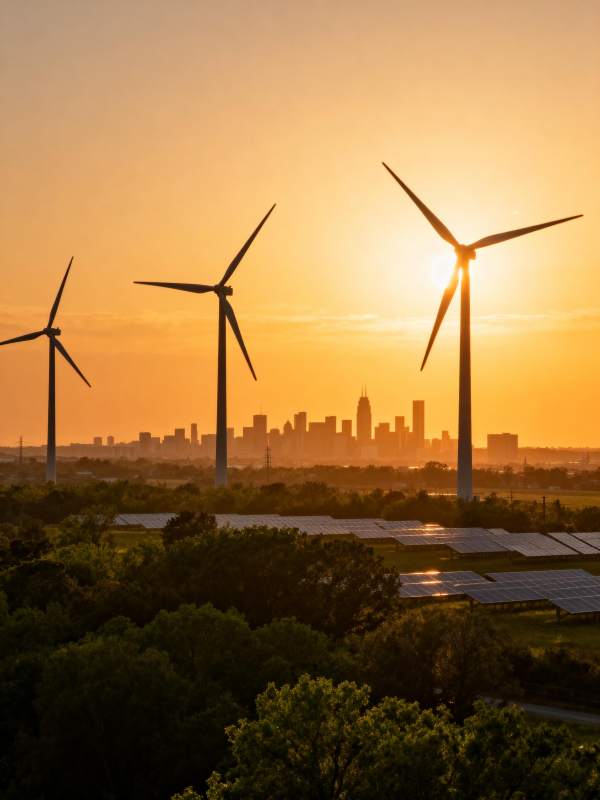 风能与城市共辉图片