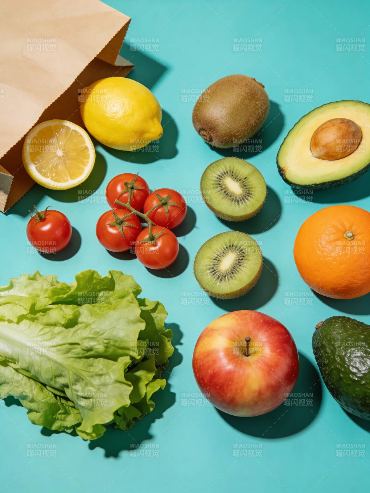 新鲜蔬果拼盘图片