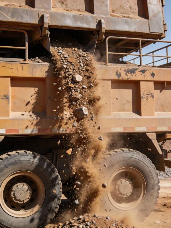 卡车卸土瞬间图片