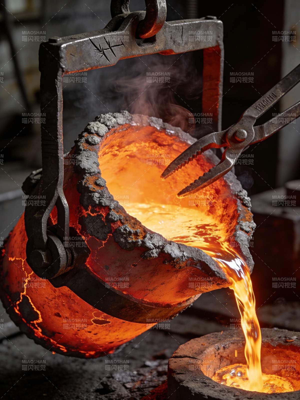 熔炉浇铸瞬间图片