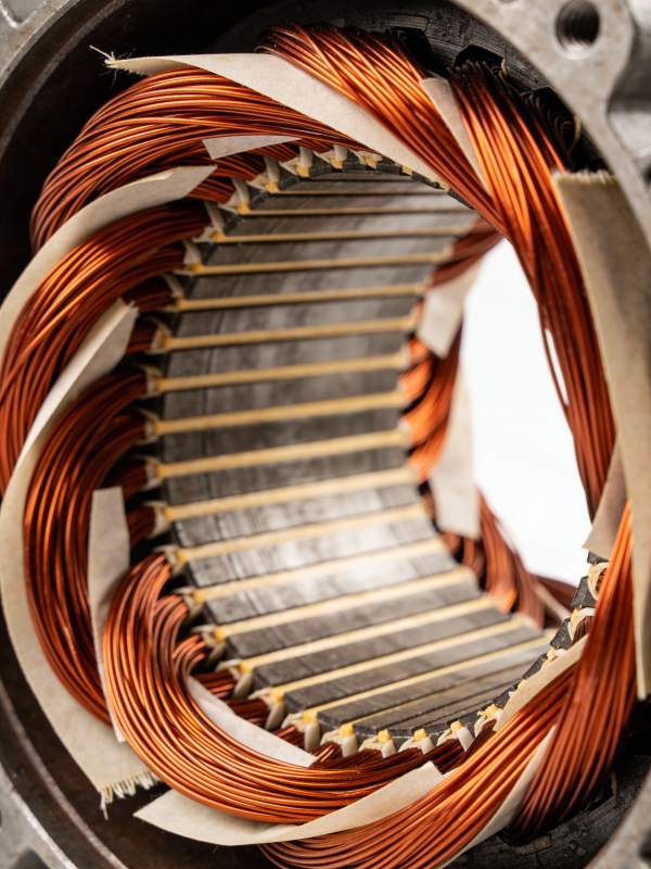 电机线圈特写图片