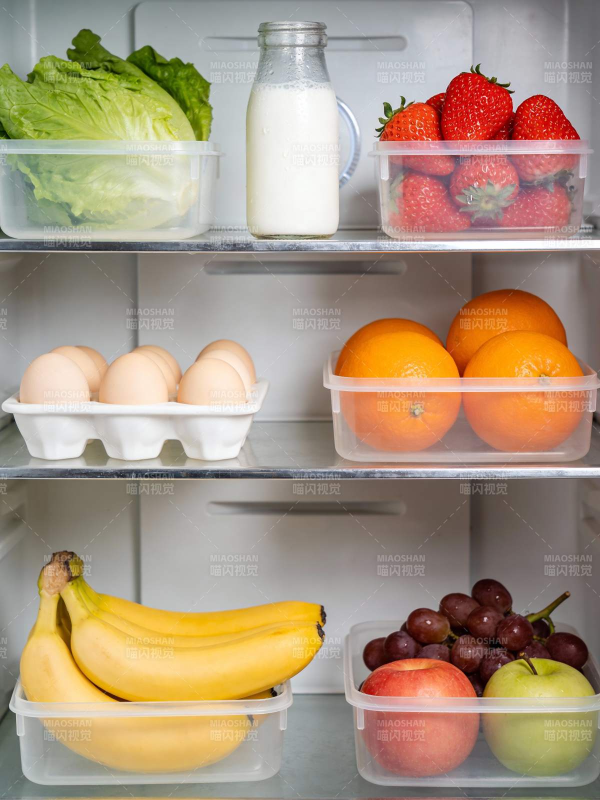 冰箱里的新鲜食材图片