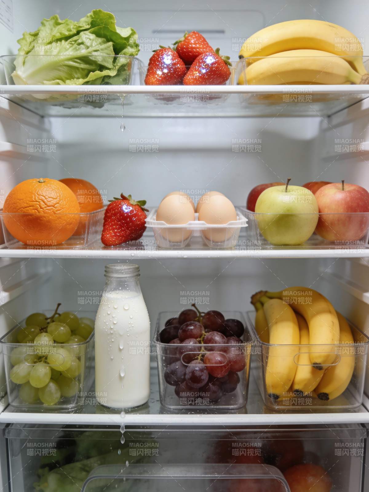 冰箱里的新鲜蔬果图片