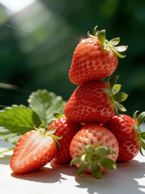 鲜红草莓堆叠图图片