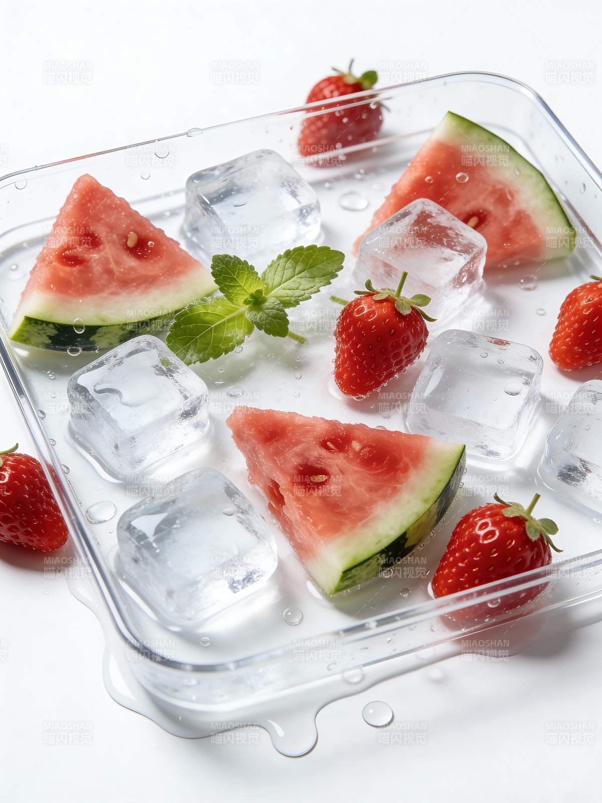 水果冰块拼盘图片