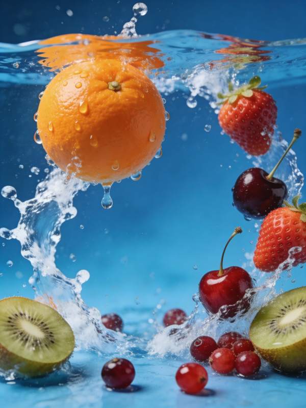 水果跃水瞬间图片