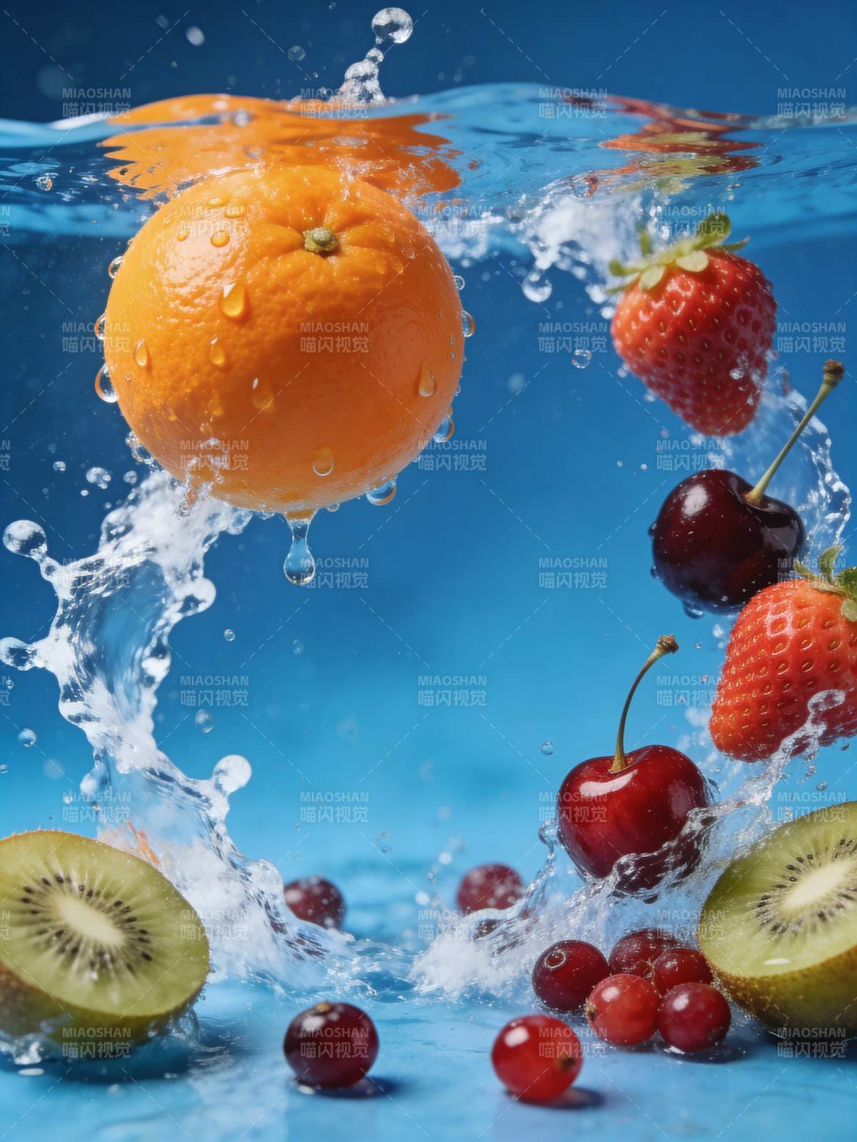 水果跃水瞬间图片