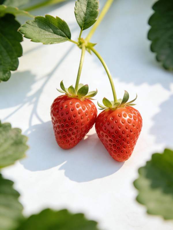 双莓映绿叶图片