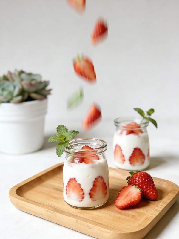 草莓酸奶杯图片