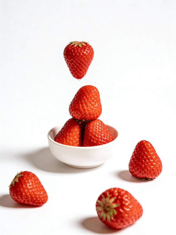 草莓跃动瞬间图片