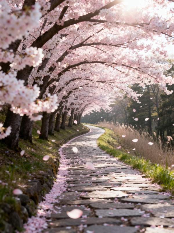 樱花小径图片