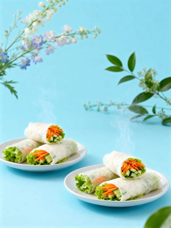 清新春卷 美味可口图片