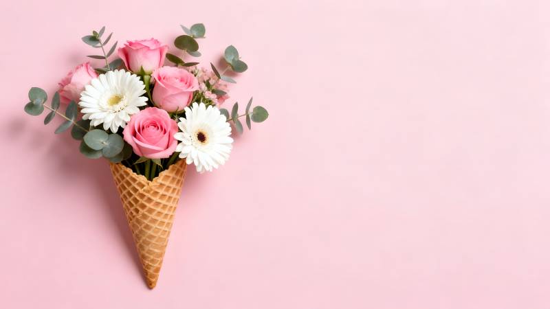 花束冰淇淋图片