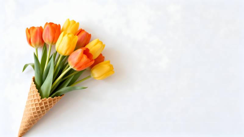 花束冰激凌锥图片