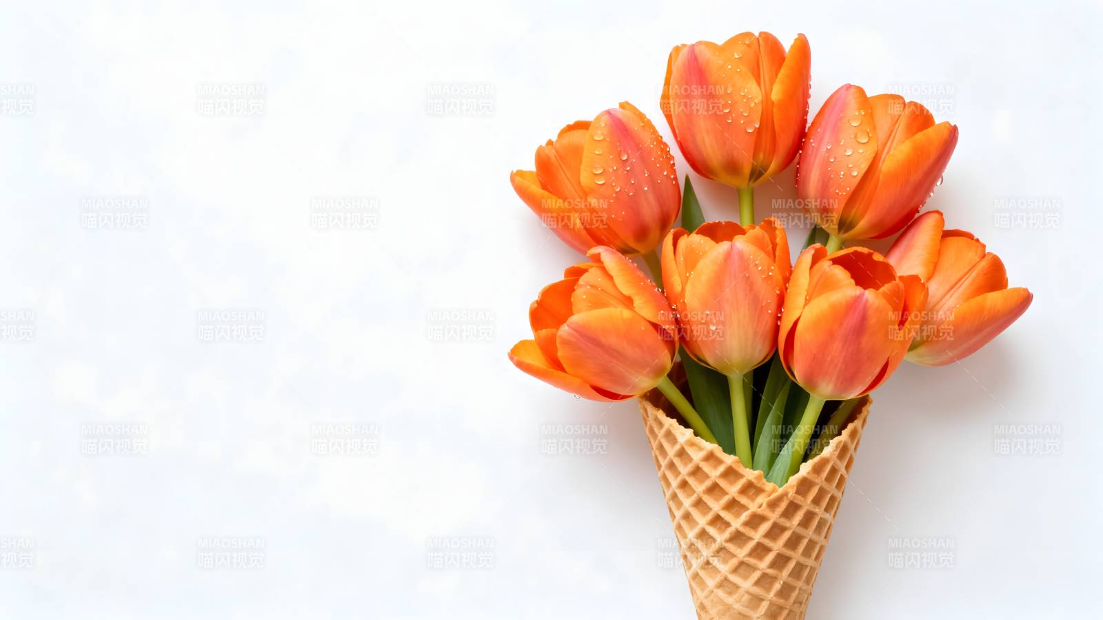 橙色郁金香冰激凌图片
