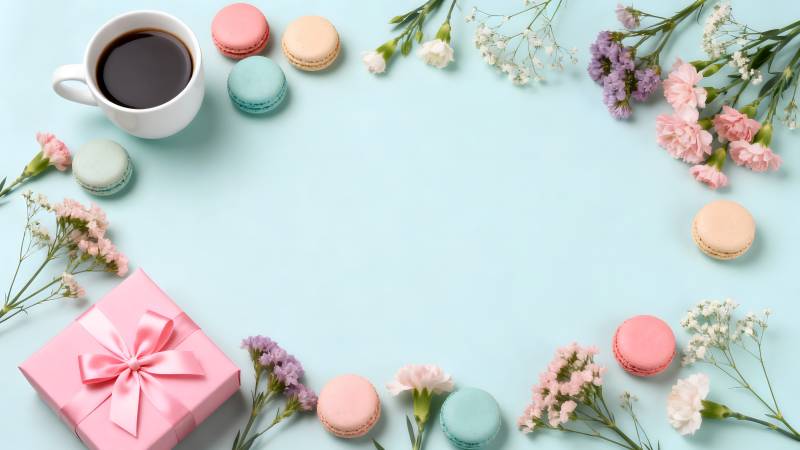 甜蜜花语与咖啡图片