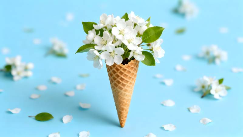 花香冰淇淋图片
