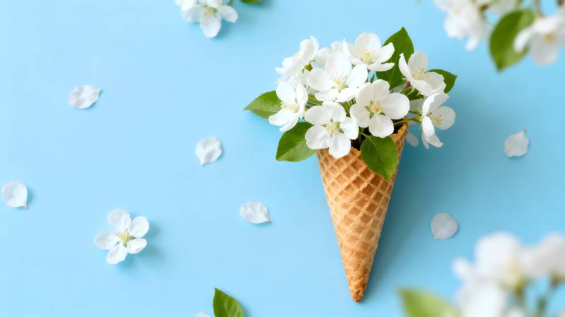 花香冰激凌图片