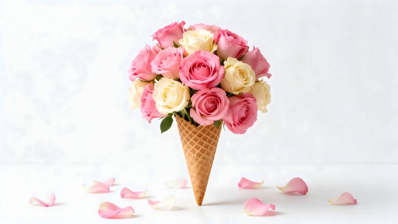 玫瑰花冰淇淋图片