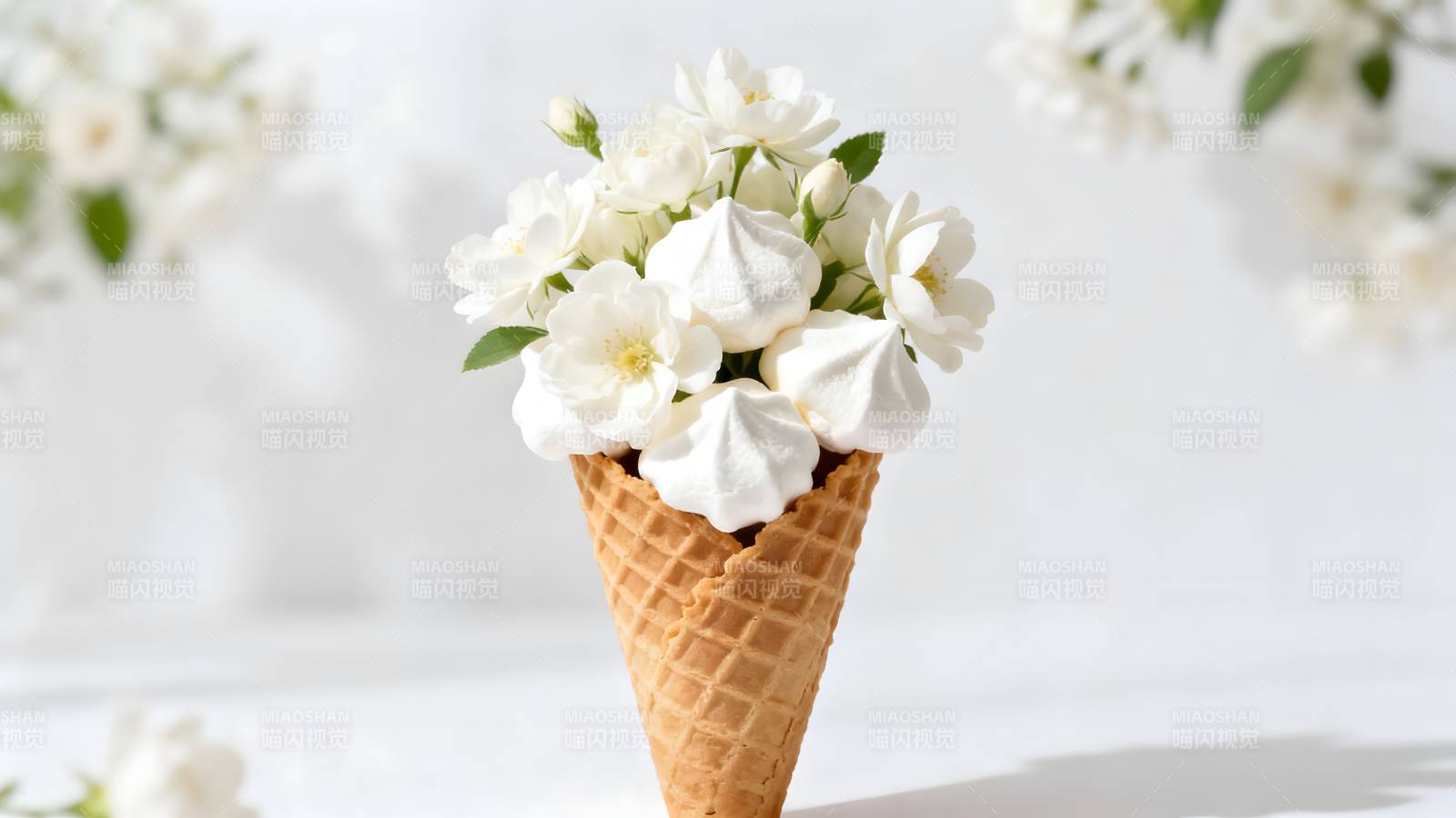花艺冰淇淋锥图片