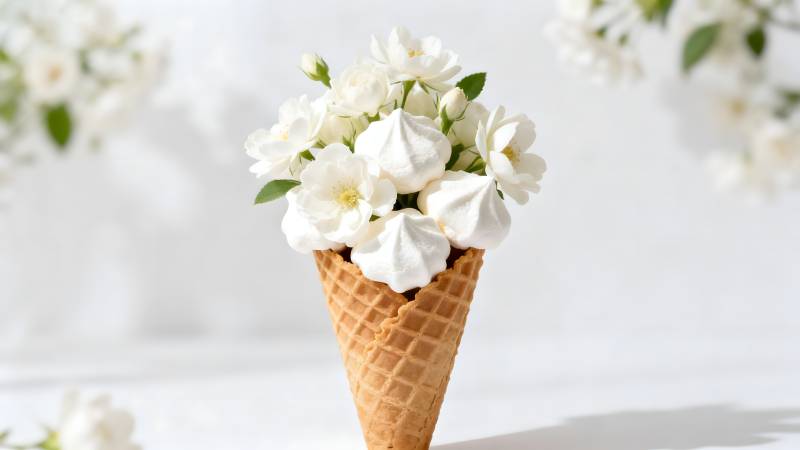 花艺冰淇淋锥图片