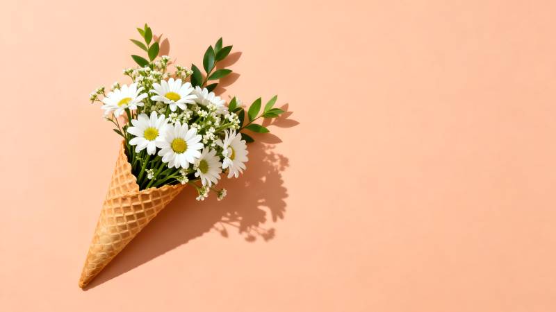 花束冰淇淋图片