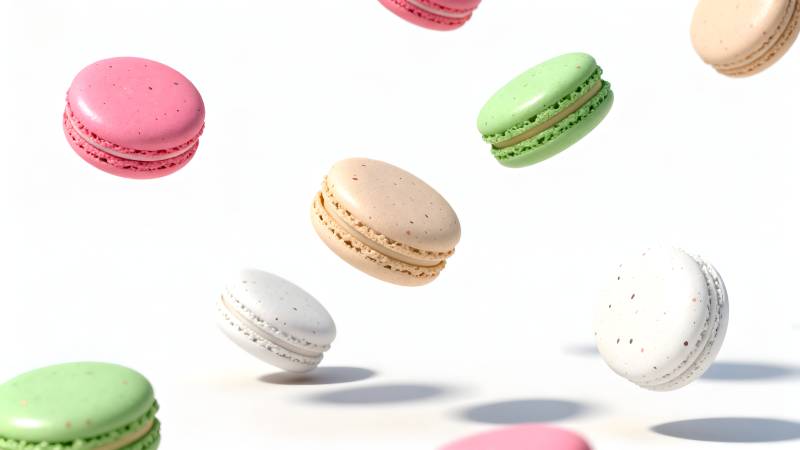 缤纷马卡龙飘落图片