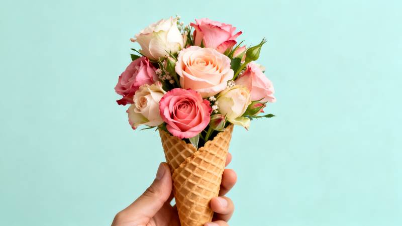 花束冰淇淋图片