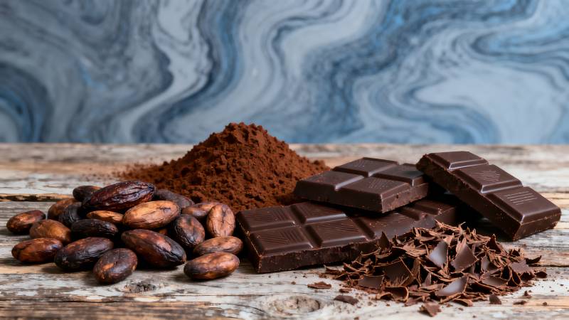 巧克力与可可豆图片