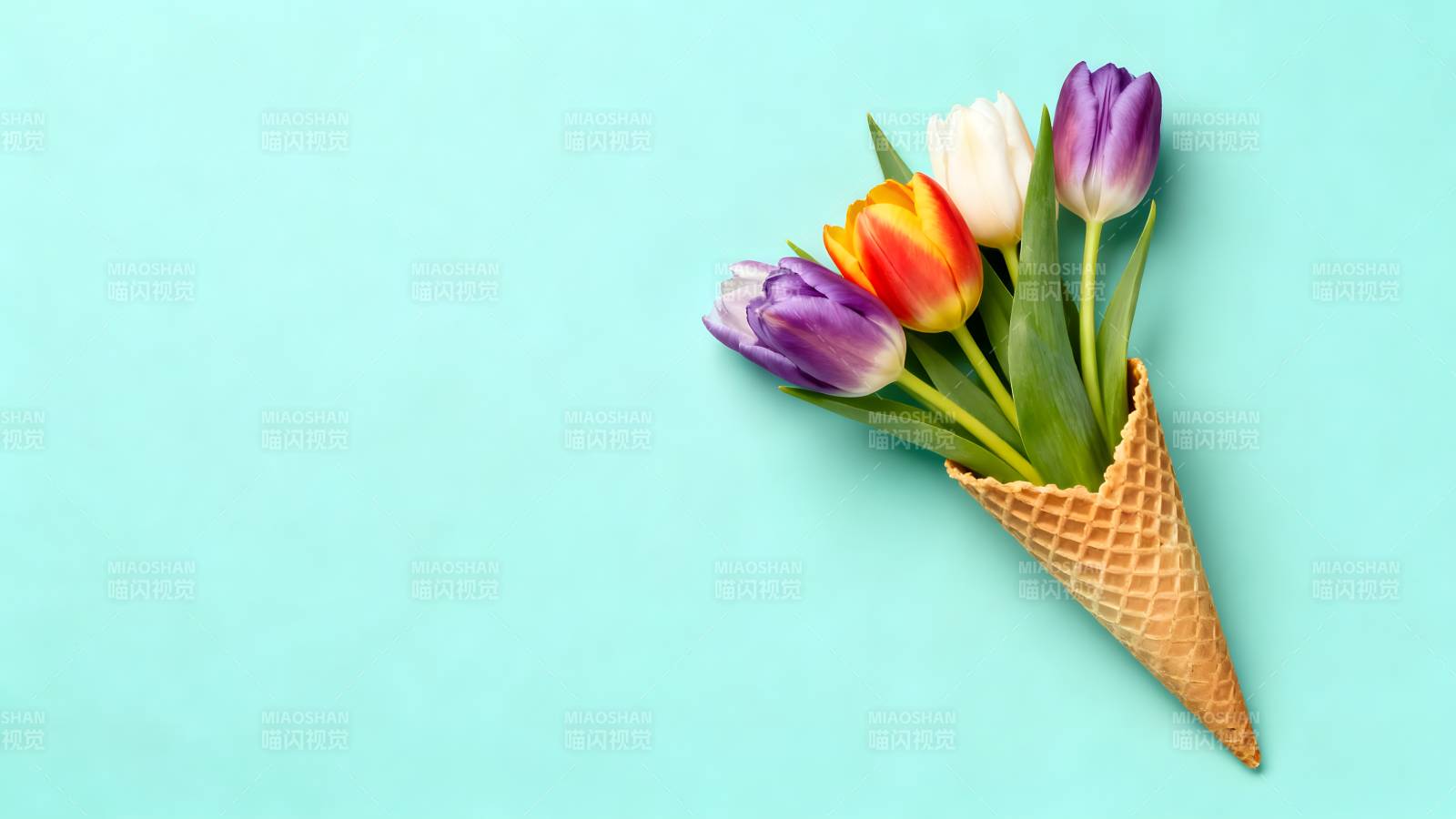 花束冰淇淋锥图片