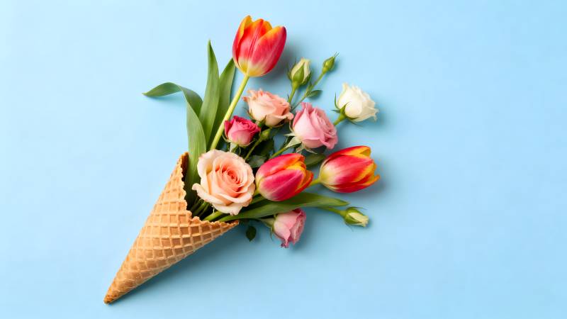 花束冰淇淋图片