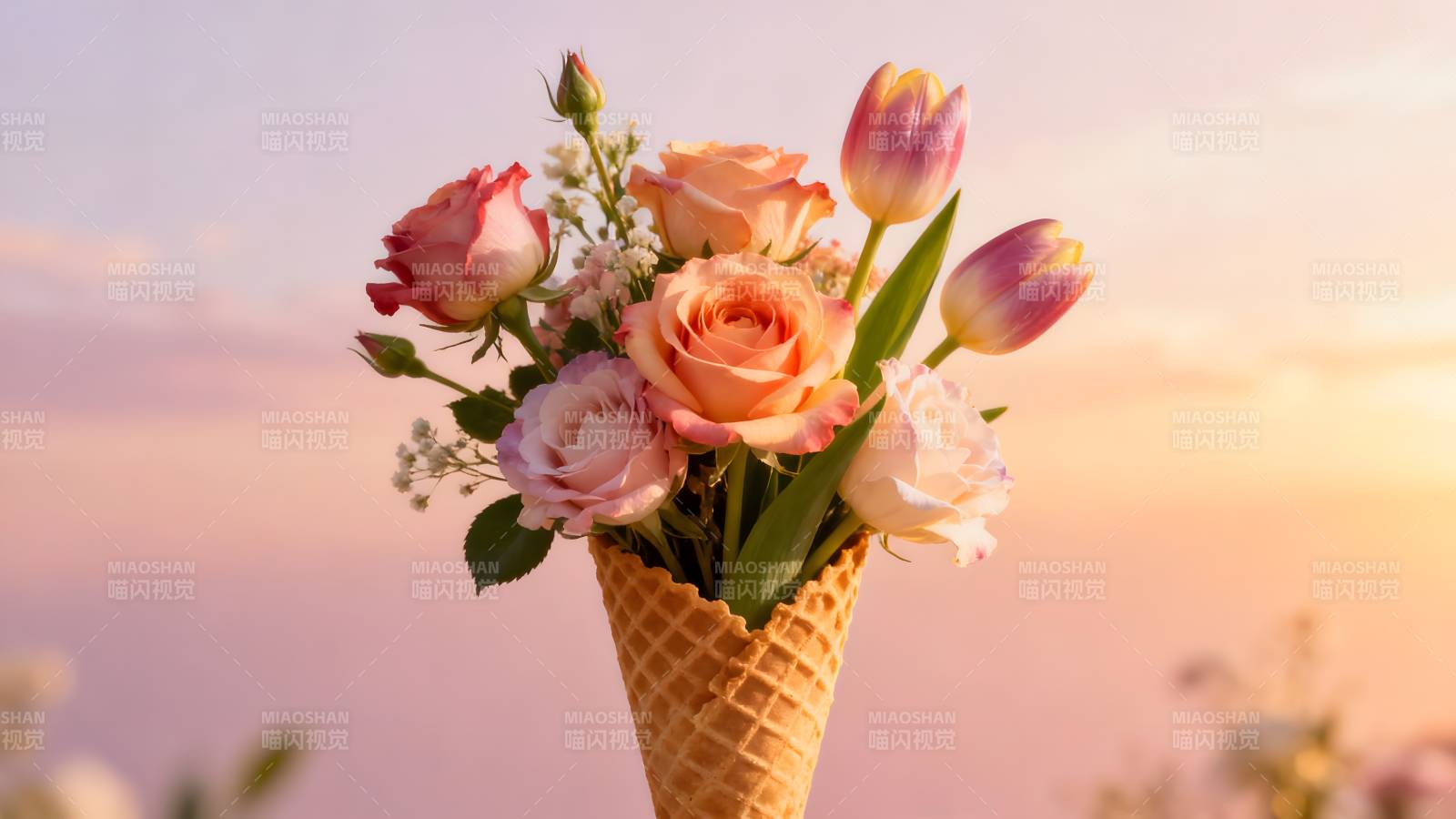 花束冰淇淋图片