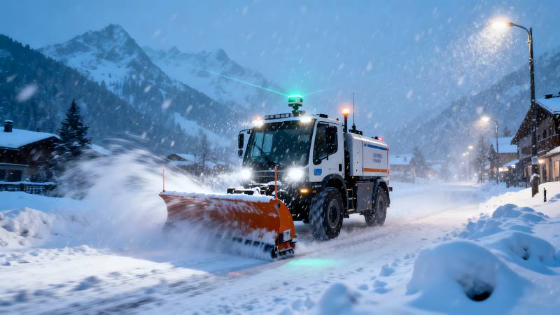 雪地清障车作业图片