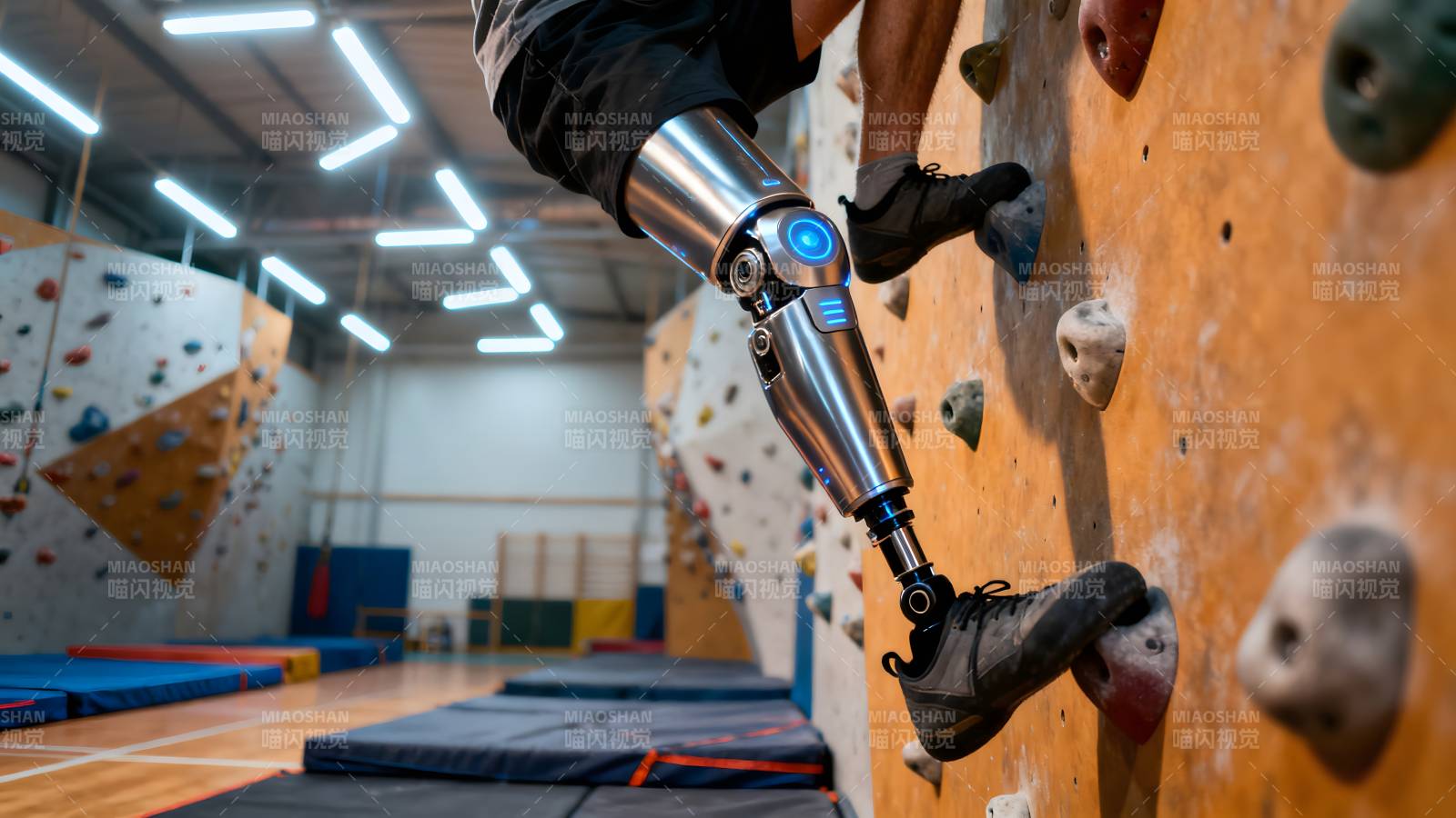 假肢攀岩者图片