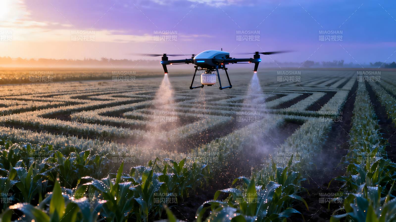 无人机农田喷洒图片